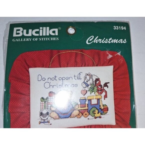 Bucilla 33194 Do not open til Christmas Pillow Cross Stitch hanging ornament NIP - Picture 3 of 5